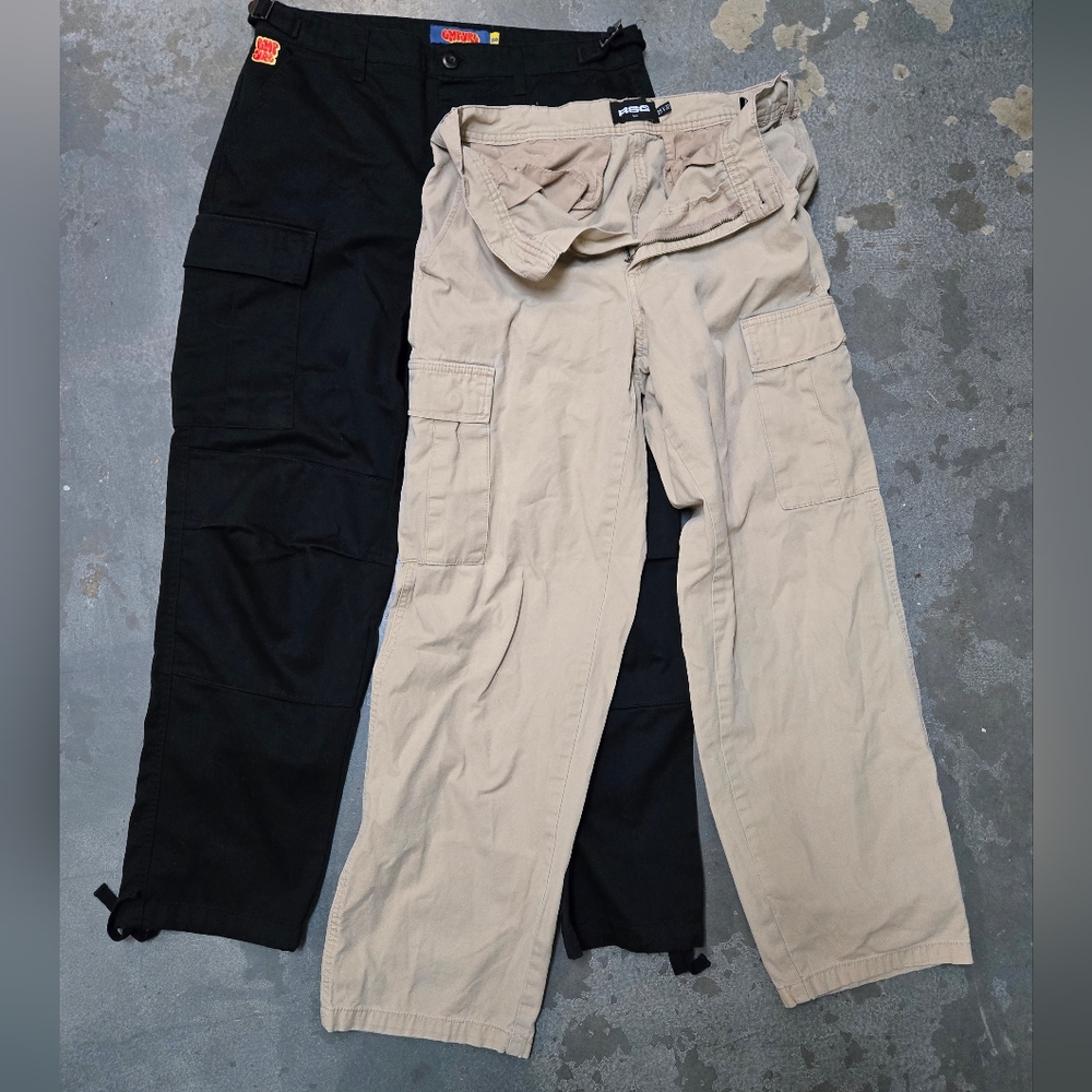 Teen Boy Pants- Empyre Black 30x32, RSQ Tan 29x32